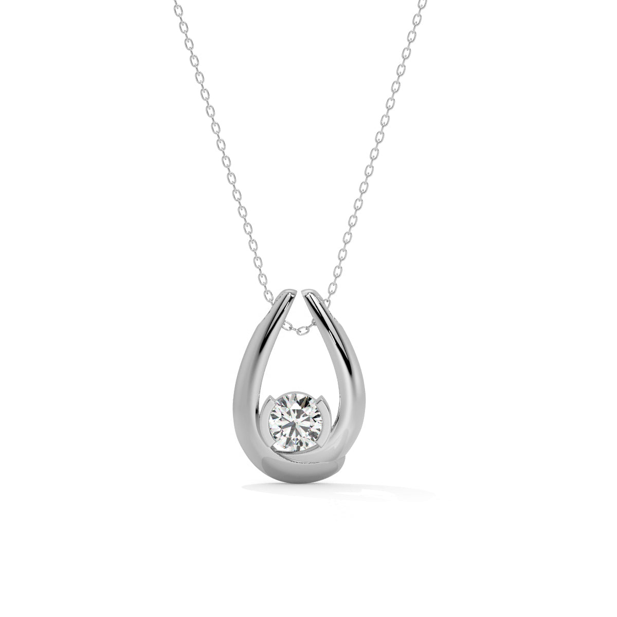 Two-Tone Teardrop Diamond Pendant