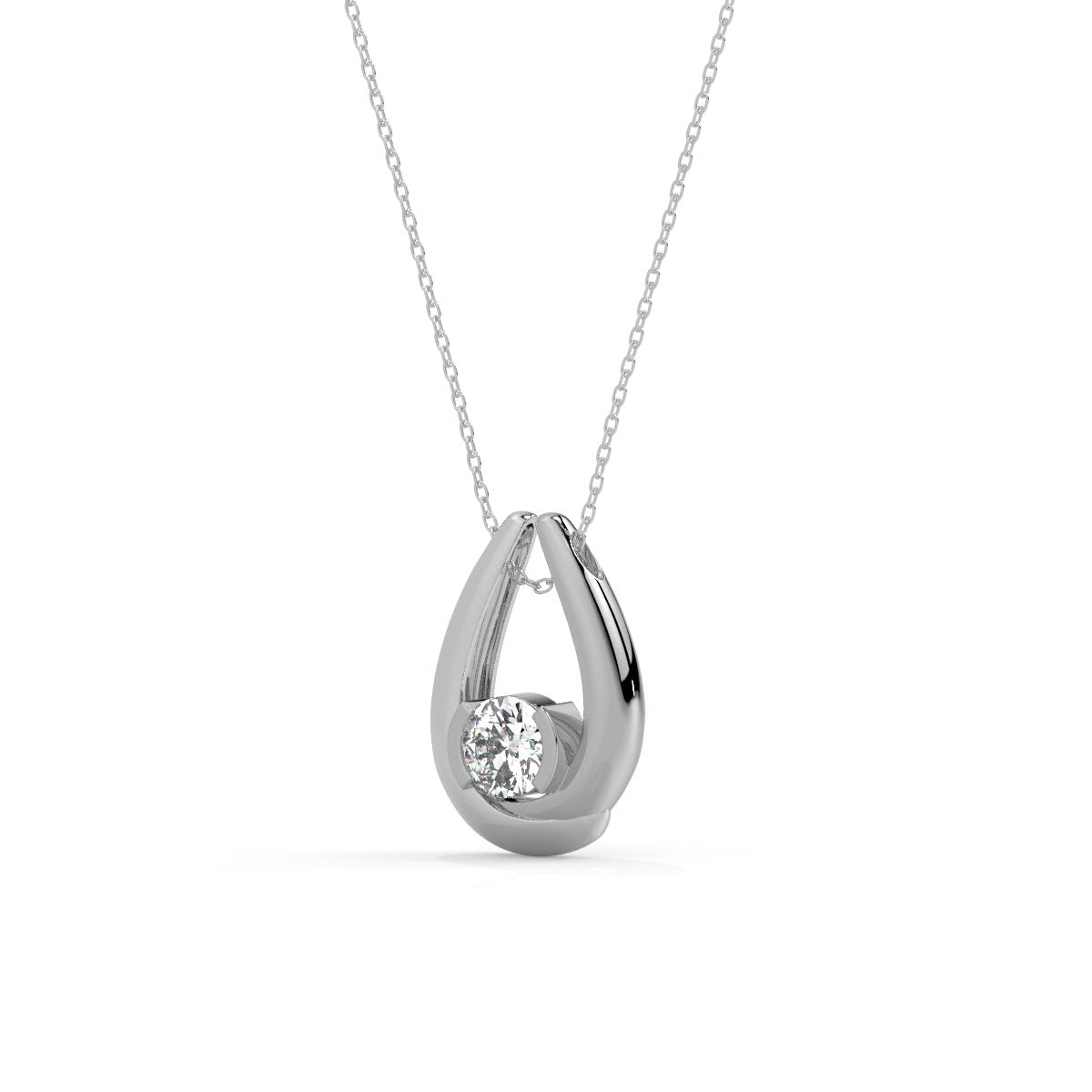 Two-Tone Teardrop Diamond Pendant